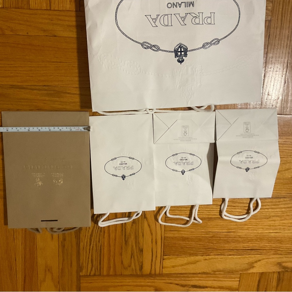 Prada paper bags and Burberry paper bag